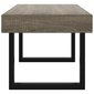 Kavos staliukas, pilkas ir juodas, 90x45x40cm, mdf ir geležis kaina ir informacija | Kavos staliukai | pigu.lt