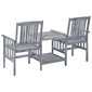 Sodo kėdės su arbatos staliuku, 159x61x92cm, akacijos masyvas kaina ir informacija | Lauko baldų komplektai | pigu.lt