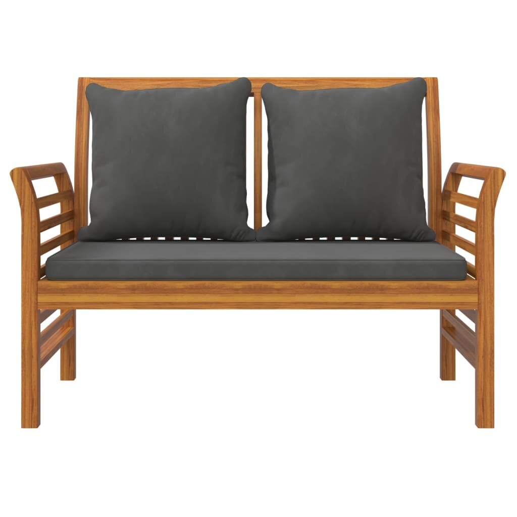 Sofa-suoliukas su tamsiai pilkomis pagalvėlėmis, akacija kaina ir informacija | Lauko suolai | pigu.lt