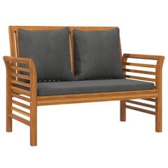 Sofa-suoliukas su tamsiai pilkomis pagalvėlėmis, akacija kaina ir informacija | Lauko suolai | pigu.lt