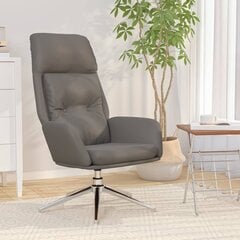 Poilsio kėdė, pilkos spalvos, tikra oda kaina ir informacija | Svetainės foteliai | pigu.lt