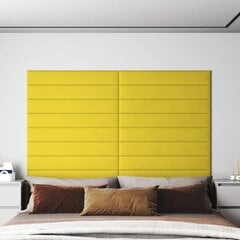 Sienų plokštės, 12vnt., geltonos, 90x15cm, audinys, 1,62m² kaina ir informacija | Lubų, sienų dekoro elementai | pigu.lt