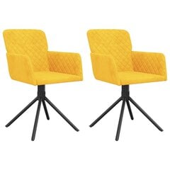 Pasukamos valgomojo kėdės, 2vnt., geltonos spalvos, aksomas цена и информация | Стулья для кухни и столовой | pigu.lt