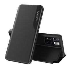 Hurtel Eco Leather View Case skirtas Xiaomi Redmi Note 11S / Note 11, juodas kaina ir informacija | Telefono dėklai | pigu.lt