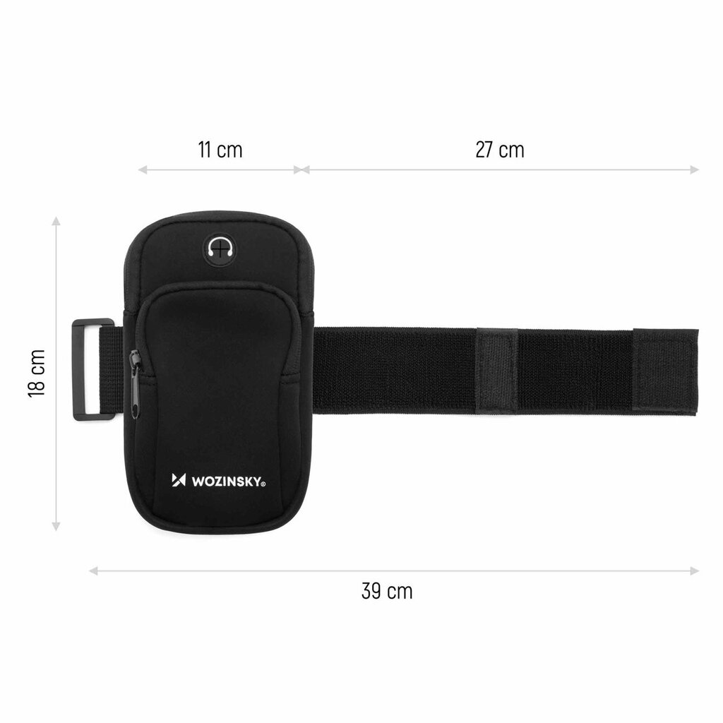 Wozinsky Running Phone Armband WABBK1, juodas kaina ir informacija | Telefono dėklai | pigu.lt