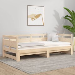 Ištraukiama lova, 2x(90x190)cm, pušies medienos masyvas kaina ir informacija | Lovos | pigu.lt