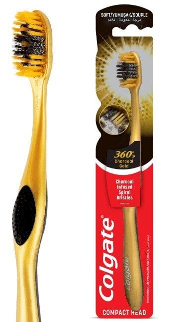 Dantų šepetėlis Colgate 360 ​​Gold Toothbrush, minkštas, 1 vnt. kaina ir informacija | Dantų šepetėliai, pastos | pigu.lt