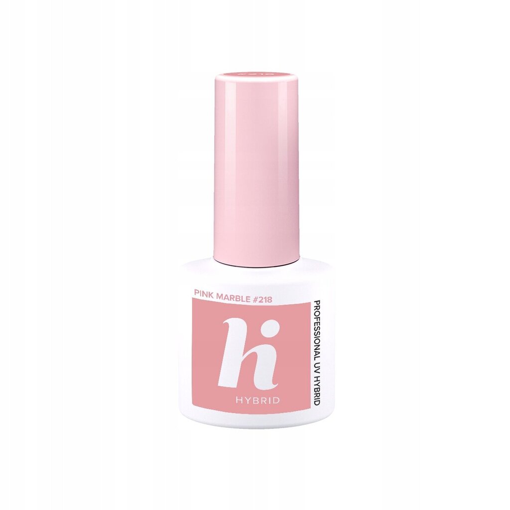 Hibridinis nagų lakas Hi Hybrid 218 Pink Marble, 5ml kaina ir informacija | Nagų lakai, stiprintojai | pigu.lt