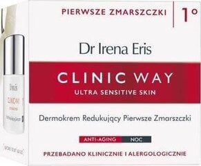 Lyginamasis naktinis veido kremas Dr Irena Eris Clinic Way First Wrinkles Reducing, 50 ml kaina ir informacija | Veido kremai | pigu.lt