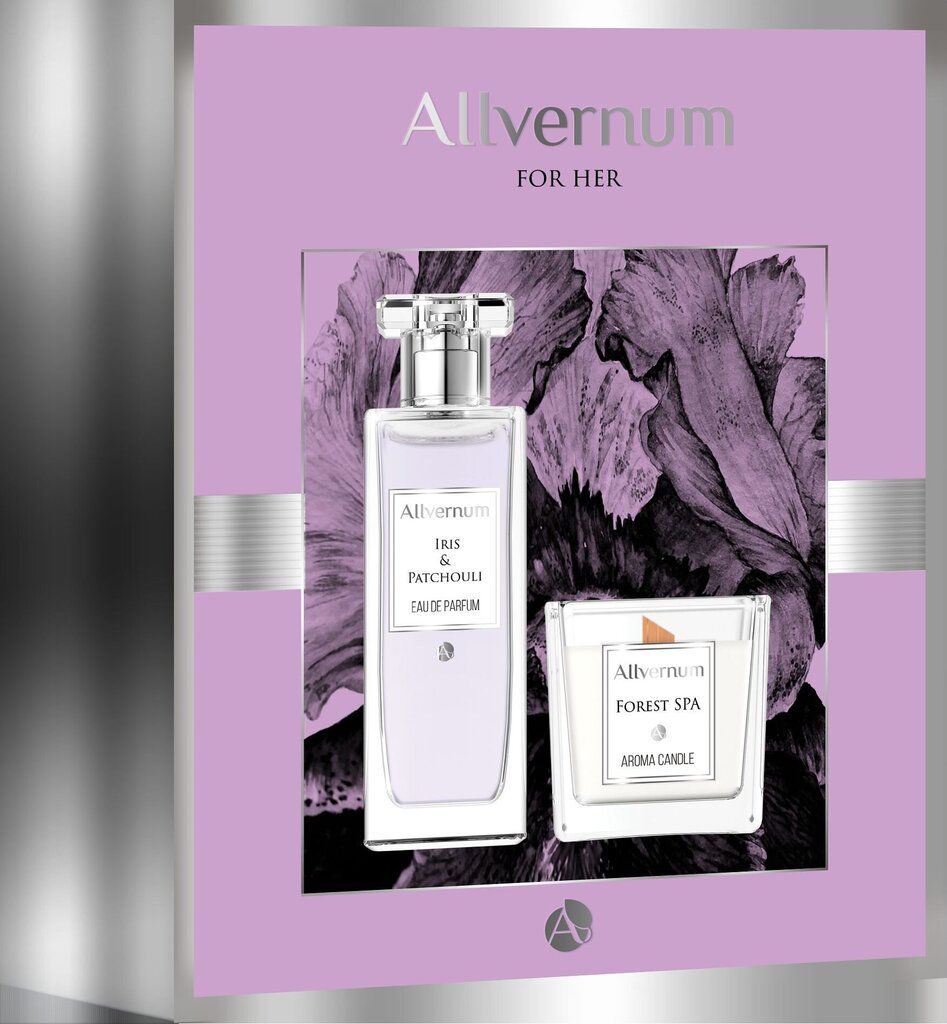 Rinkinys Allverne Iris & Patchouli moterims: kvapusis vanduo EDP 50 ml + kvapnioji žvakė 100 g kaina ir informacija | Kvepalai moterims | pigu.lt