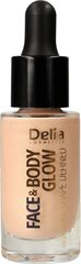 Средство придающее сияние Delia Face and Body Glow, 15 мл цена и информация | Бронзеры (бронзаторы), румяна | pigu.lt