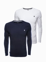 Marškinėliai vyrams Ombre Clothing V1Z40, mėlyni/balti, 2 vnt. kaina ir informacija | Vyriški marškinėliai | pigu.lt