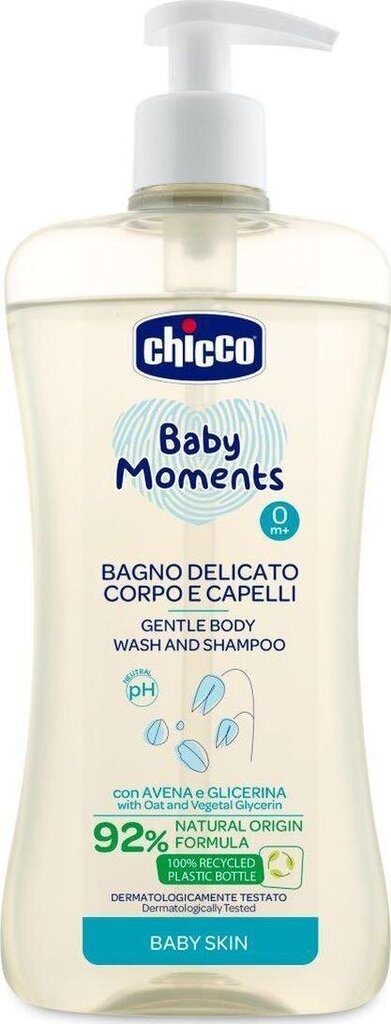 Šampūnas kūnui ir plaukams vaikams Chicco Gentle Body Wash and Shampoo, 500ml kaina ir informacija | Kosmetika vaikams ir mamoms | pigu.lt