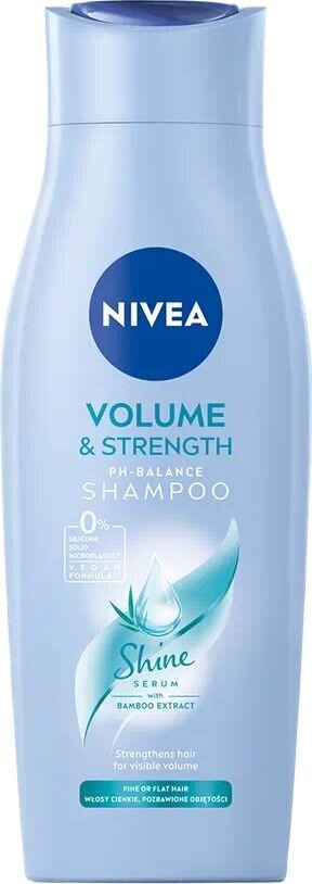 Apimties suteikiantis plaukų šampūnas Nivea Volume & Strength, 400 ml kaina ir informacija | Šampūnai | pigu.lt