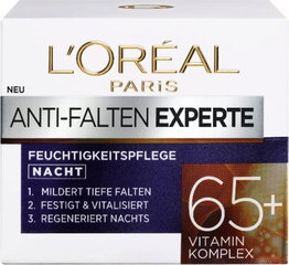 Naktinis veido kremas L'Oréal Paris Wrinkle Expert 65+, 50 ml kaina ir informacija | Veido kremai | pigu.lt