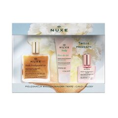 Kūno priežiūros rinkinys Nuxe Huile Prodigieuse: sausas aliejus, 50 ml + kūno šveitiklis, 30 ml + kūno aliejus, 10 ml kaina ir informacija | Kūno kremai, losjonai | pigu.lt