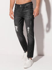 джинсы P1214 - черные цена и информация | Мужские брюки | pigu.lt