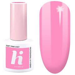 Hibridinis nagų lakas Hi Hybrid, 207 Soft Pink, 5 ml цена и информация | Лаки, укрепители для ногтей | pigu.lt