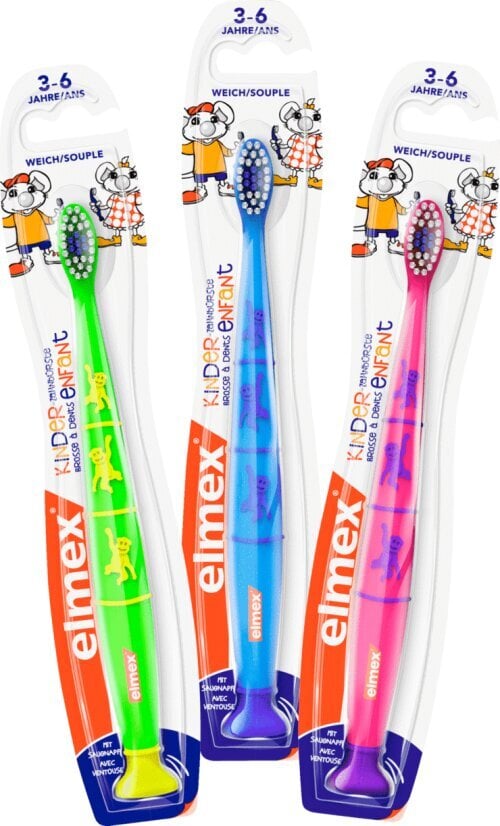 Dantų šepetėlis vaikams Elmex Children's Toothbrush, 2 iki 6 metų цена и информация | Dantų šepetėliai, pastos | pigu.lt