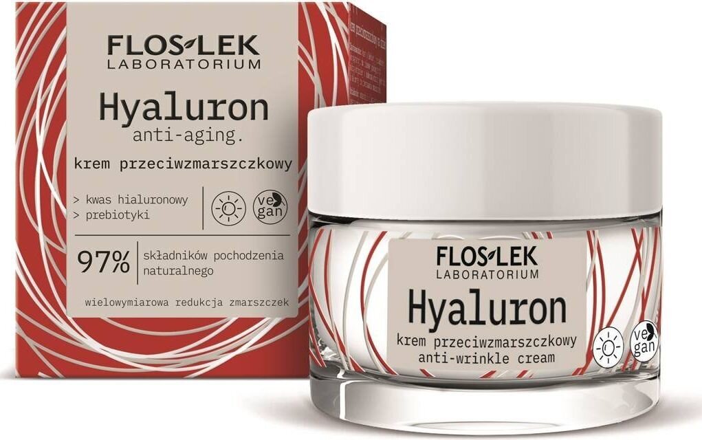 Kremas nuo raukšlių Flos-Lek Hyaluron anti-aging, 50ml kaina ir informacija | Veido kremai | pigu.lt