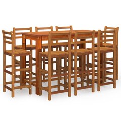 Sodo baro baldų komplektas vidaXL, Akacijos medienos masyvas, 9 dalių цена и информация | Комплекты уличной мебели | pigu.lt