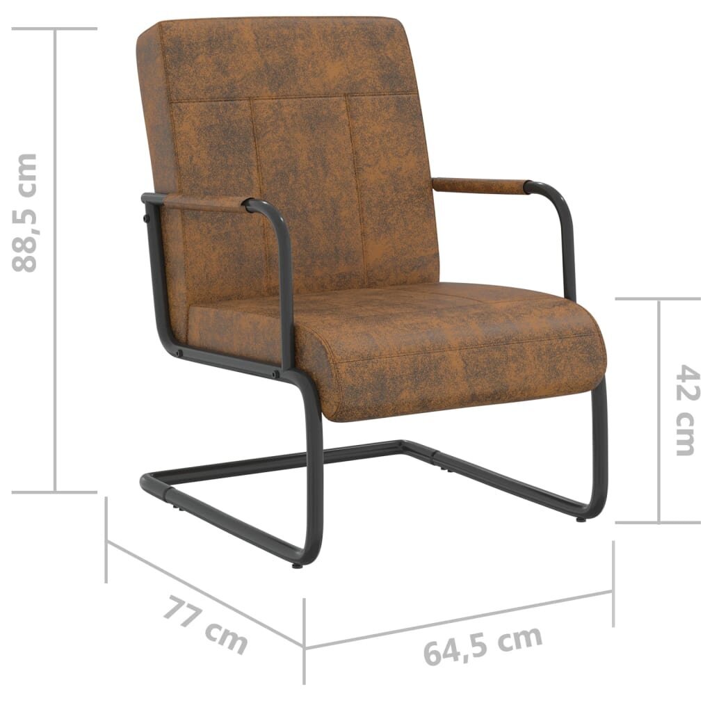 Gembinė kėdė vidaXL, Audinys, ruda kaina ir informacija | Svetainės foteliai | pigu.lt