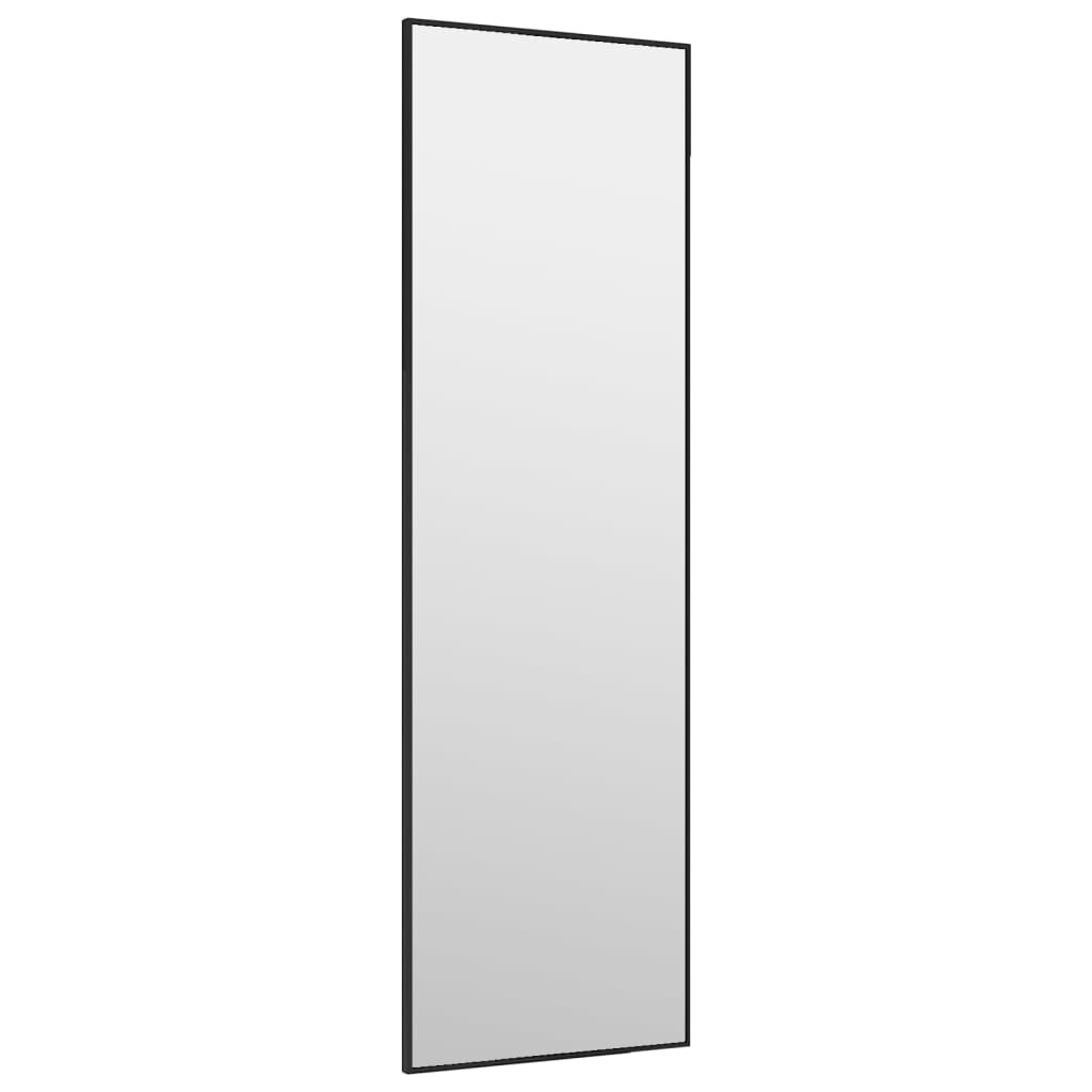 vidaXL Veidrodis ant durų, juodas, 30x100cm, stiklas ir aliuminis kaina ir informacija | Veidrodžiai | pigu.lt