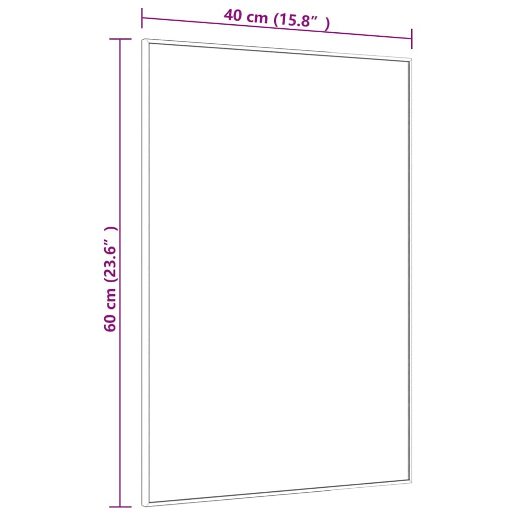 vidaXL Veidrodis ant durų, juodas, 40x60cm, stiklas ir aliuminis kaina ir informacija | Veidrodžiai | pigu.lt