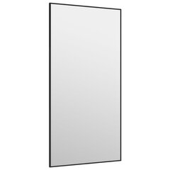 vidaXL Veidrodis ant durų, juodas, 40x80cm, stiklas ir aliuminis цена и информация | Зеркала | pigu.lt