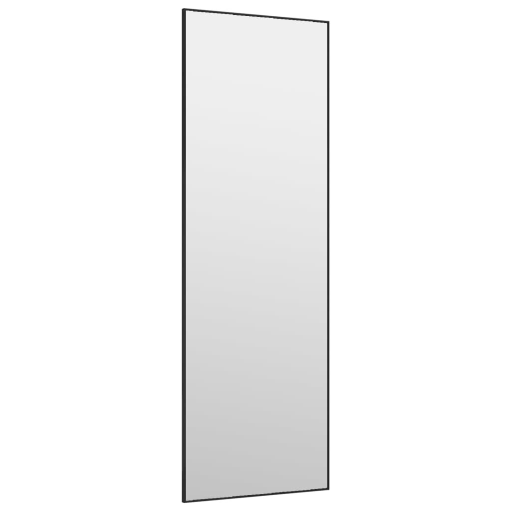 vidaXL veidrodis ant durų, juodas, 40x100cm, stiklas ir aliuminis цена и информация | Veidrodžiai | pigu.lt