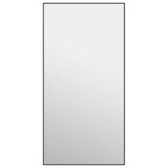 vidaXL veidrodis ant durų, juodas, 50x100cm, stiklas ir aliuminis kaina ir informacija | Veidrodžiai | pigu.lt