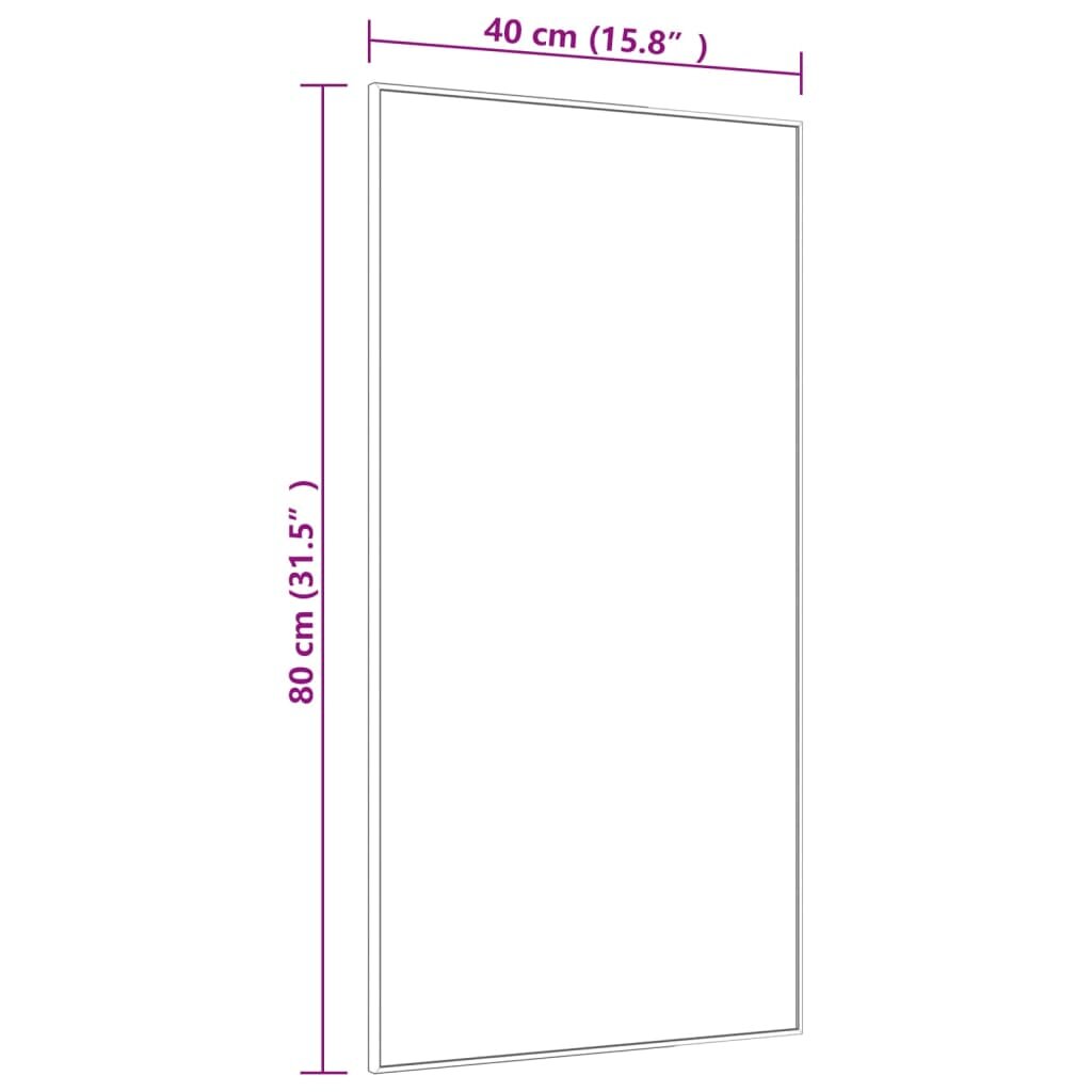 vidaXL Veidrodis ant durų, auksinis, 40x80cm, stiklas ir aliuminis kaina ir informacija | Veidrodžiai | pigu.lt