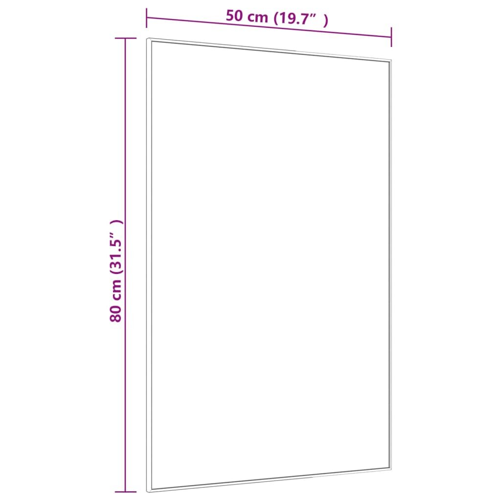 vidaXL Veidrodis ant durų, auksinis, 50x80cm, stiklas ir aliuminis kaina ir informacija | Veidrodžiai | pigu.lt