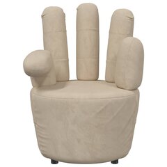 vidaXL krėslas, šviesiai pilkos spalvos, aksomas, plaštakos formos kaina ir informacija | Svetainės foteliai | pigu.lt
