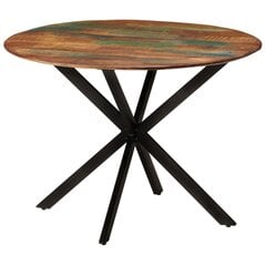 vidaXL Valgomojo stalas, 110x78cm, perdirbta mediena ir plienas kaina ir informacija | Virtuvės ir valgomojo stalai, staliukai | pigu.lt