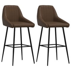 Барные стулья, 2 шт., коричневые цена и информация | Стулья для кухни и столовой | pigu.lt