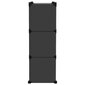 vidaXL Lentyna su 9 kubo formos skyriais ir durelėmis, juoda, PP цена и информация | Batų spintelės, lentynos ir suolai | pigu.lt
