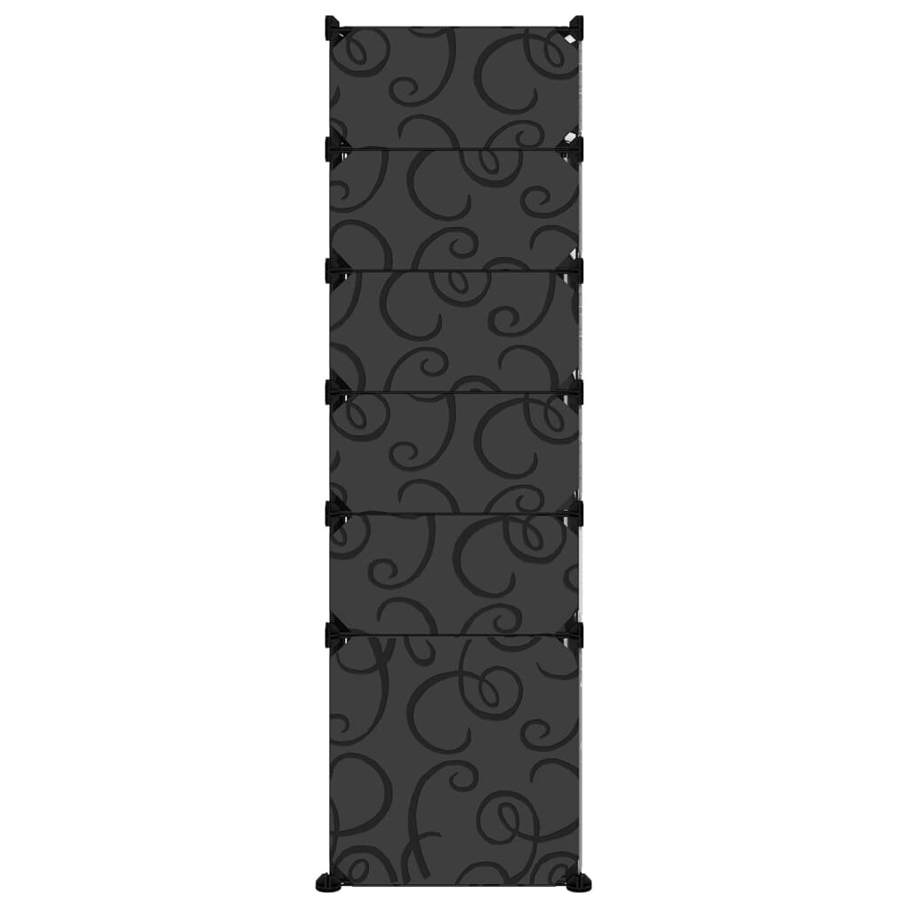 vidaXL Batų lentyna, juodos spalvos, 94x37x125cm, PP kaina ir informacija | Batų spintelės, lentynos ir suolai | pigu.lt