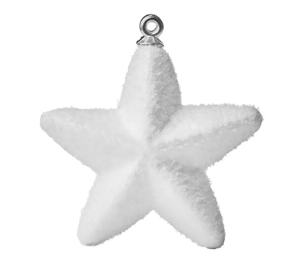 5 vnt. baltų žvaigždžių rinkinys KL-21X21 kaina ir informacija | Kalėdinės dekoracijos | pigu.lt
