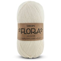 Пряжа Drops Flora 01, 50 g, 210 m цена и информация | Принадлежности для вязания | pigu.lt