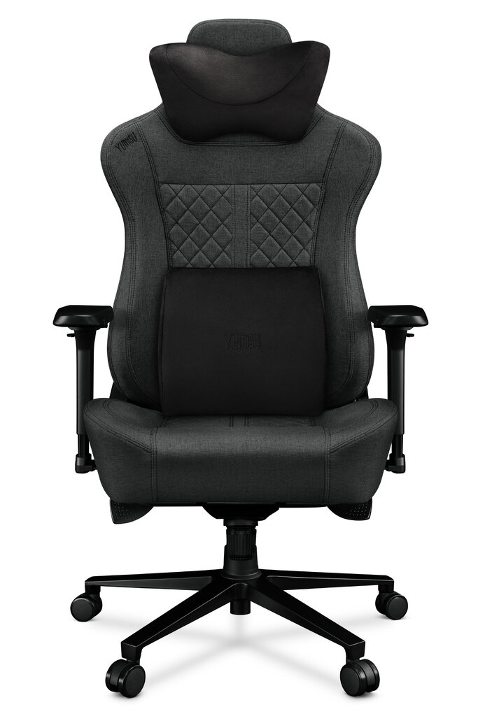 Kompiuterio kėdė Yumisu 2052, kompiuterinių žaidimų žaidėjams, aptraukta medžiaga, pilkai juodas spalvos kaina ir informacija | Biuro kėdės | pigu.lt
