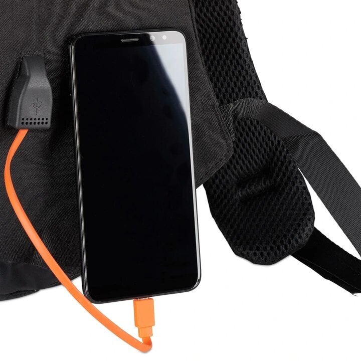 Kuprinė "Anti-Theft" su paslėptais užtrauktukais ir USB jungtimi, juoda kaina ir informacija | Kuprinės ir krepšiai | pigu.lt