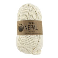 Siūlai Drops Nepal 0100, 50 g, 75 m. kaina ir informacija | Mezgimui | pigu.lt