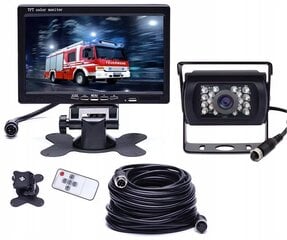 GALINIO VAIZDO KAMERA AUTOMOBILIUI 18IR MONITOR 7 TIR BUS 15m 12V / 24V kaina ir informacija | Auto reikmenys | pigu.lt