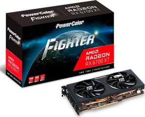 PowerColor Fighter AMD Radeon RX 6700 XT 12GB GDDR6 (AXRX 6700XT 12GBD6-3DH) цена и информация | Видеокарты (GPU) | pigu.lt