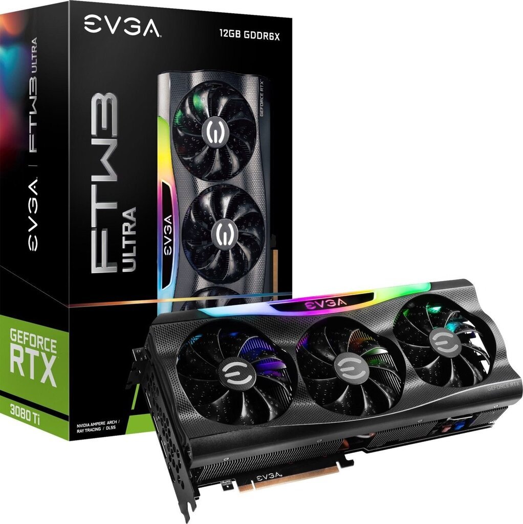 EVGA GeForce RTX 3080 Ti FTW3 Ultra Gaming (12G-P5-3967-KR) kaina ir informacija | Vaizdo plokštės (GPU) | pigu.lt