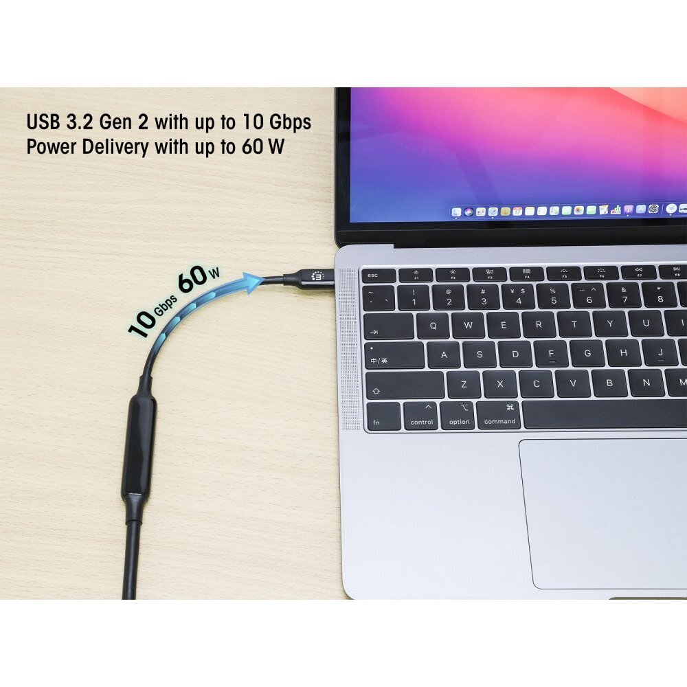 Manhattan USB-C 3.2 Gen2 3m 8K*60Hz 10Gbps 60W 3A kaina ir informacija | Laidai telefonams | pigu.lt