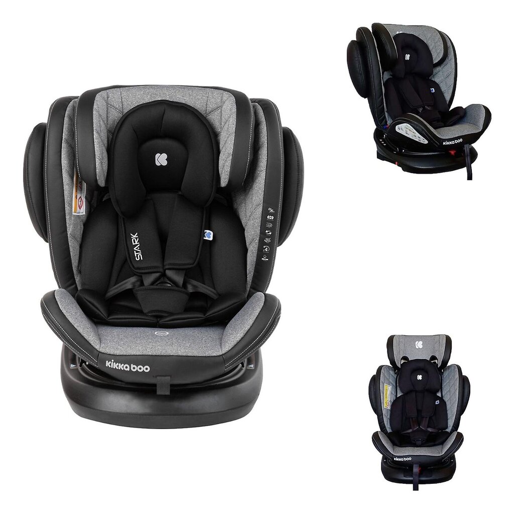 Automobilinė kėdutė Kikka Boo Stark Isofix, 0-36 kg, light grey kaina ir informacija | Autokėdutės | pigu.lt