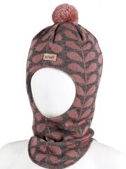 Детская шапка-шлем Kivat 472*74U/17, тёмно-серая/серо-розовая 6419580160365 цена и информация | Шапки, перчатки, шарфы для девочек | pigu.lt