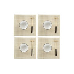 Набор для суши DKD Home Decor Синий Белый Бамбук Керамика (14,5 x 14,5 x 31 cm) цена и информация | Посуда, тарелки, обеденные сервизы | pigu.lt